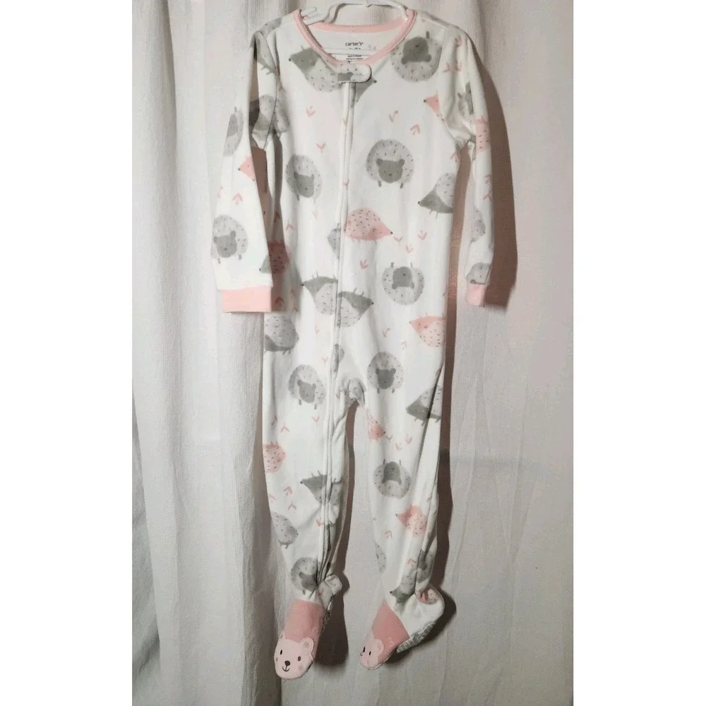 Carter's Big Girls Footed Microfleece PJs‎ Sheep Sleeper Pajamas  Pink Size 5T